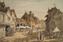 Luzarches. A Market Scene in a French Town