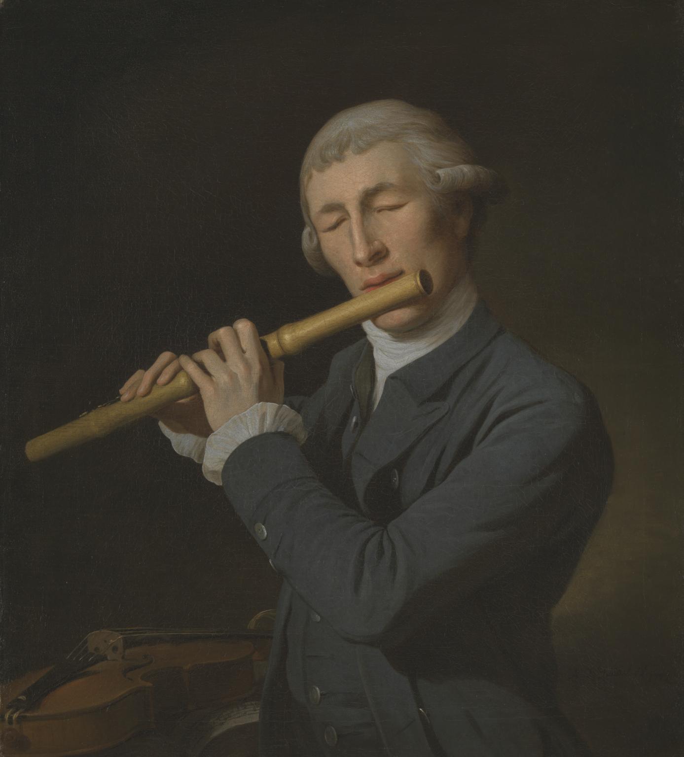 T14193: Portrait of a Man playing a Flute