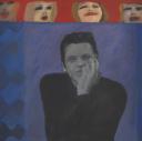 Pauline Boty, ‘Portrait of Derek Marlowe with Unknown Ladies’ 1962–3