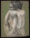 Aubrey Williams, ‘Sketch of a female nude from behind with her head on her shoulder and her legs bent towards her body’ [1950s]