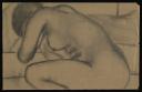 Aubrey Williams, ‘Sketch of a crouching female nude with her head in the crook of her arm’ [1950s]