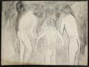 Aubrey Williams, ‘Painting of three male nudes from behind’ [1970s]
