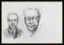 Aubrey Williams, ‘Sketch portraits of two men, one wearing glasses’ [1978–81]