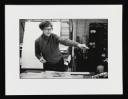 Prunella Clough, ‘Black and white photograph of Prunella Clough at work in her studio’ [1982]