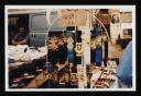 Prunella Clough, ‘Colour photograph of elastic belts with elaborate buckles hanging up in a market stall’ [1990s]