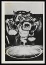 Anonymous, ‘Black and white photograph of Ian Breakwell’s ‘Circus’ a photo-silkscreen collage featuring the heads of a cat, lion, tiger, warthog and giraffe above a circus ring   ’ 1978