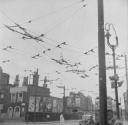 Nigel Henderson, ‘Photograph showing overhead lines for trams’ [c.1949–c.1956]