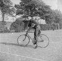 Nigel Henderson, ‘Photograph of an unidentified young man on a bicycle’ [c.1949–c.1956]
