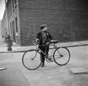 Nigel Henderson, ‘Photograph of an unidentified boy on a bicycle’ [c.1949–c.1956]