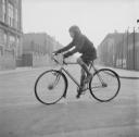 Nigel Henderson, ‘Photograph of an unidentified boy on a bicycle’ [1953]