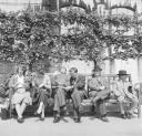 Nigel Henderson, ‘Photograph showing men and women sitting on an outdoor public bench’ [c.1949–c.1956]