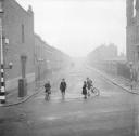 Nigel Henderson, ‘Photograph of four children playing on Zealand Road where it meets Chisenhale Road, London’ [c.1949–c.1956]
