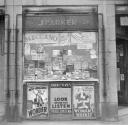 Nigel Henderson, ‘Photograph showing shop front for J. Parker, newsagents’ [c.1949–c.1956]