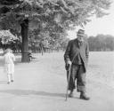 Nigel Henderson, ‘Photograph of an unidentified man in a public park’ [c.1949–c.1956]