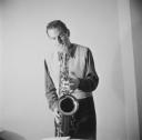 Nigel Henderson, ‘Photograph of Ronnie Scott performing on saxophone’ [c.1949–c.1956]