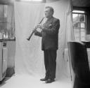 Nigel Henderson, ‘Photograph of Pete King with a clarinet’ [c.1949–c.1956]