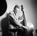 Nigel Henderson, ‘Photograph of a musician performing on double bass, possibly Lennie Bush’ [c.1949–c.1956]