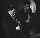 Nigel Henderson, ‘Photograph of two musicians performing on clarinets’ [c.1949–c.1956]