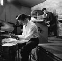 Nigel Henderson, ‘Photograph of two musicians, including Jack Parnell performing on drums’ [c.1949–c.1956]