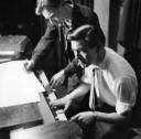 Nigel Henderson, ‘Photograph of Jack Parnell performing on piano with an unidentified man’ [c.1949–c.1956]