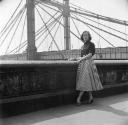 Nigel Henderson, ‘Photograph showing June Marafini beside a bridge’ [c.1949–c.1956]