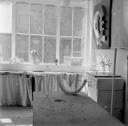 Nigel Henderson, ‘Photograph showing interior of a room with works, possibly by Victor Pasmore’ [June 1951]