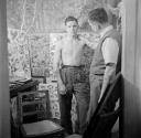 Nigel Henderson, ‘Photograph showing the interior of a tattoo parlour with two unidentified men’ [c.1949–c.1956]