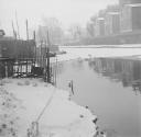 Nigel Henderson, ‘Photograph showing two swans in a canal, snow on the ground’ [c.1949–c.1956]
