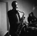 Nigel Henderson, ‘Photograph of Ronnie Scott with a saxophone’ [c.1949–c.1956]