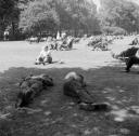 Nigel Henderson, ‘Photograph showing people sunbathing in a public park’ [c.1949–c.1956]