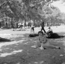 Nigel Henderson, ‘Photograph showing an unidentified woman sitting in a public park’ [c.1949–c.1956]