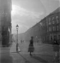 Nigel Henderson, ‘Photograph showing lamp post and figures on an unidentified street’ [c.1949–c.1956]