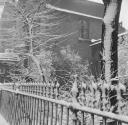 Nigel Henderson, ‘Photograph showing snow covered railings’ [c.1949–c.1956]