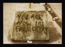 Conrad Atkinson, ‘Colour photograph of a stone painted with the words, ‘You Are Now In Free Derry’’ [c.1974–5]