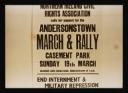 Conrad Atkinson, ‘Colour photograph of a poster calling for support for the ‘Andersonstown March & Rally’ at Casement Part, Northern Ireland’ [c.1974–5]