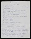 Stuart Brisley, ‘Handwritten notes outlining the performance, ‘White Meal’, by Stuart Brisley’ 1967