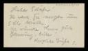 Siegfried Sebba, recipient: Marie-Louise Von Motesiczky, ‘Card from Siegfried Sebba’ [1930–2]