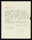 Christoph Bernoulli, recipient: Marie-Louise Von Motesiczky, ‘Letter from Christopher Bernoulli, Basel’ 20 October 1926
