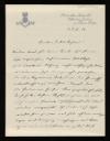 Robert von Lieben, ‘Letter from Robert von Lieben, Berlin, to Richard Lieben’ 2 May 1909