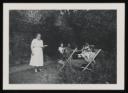 Marie-Louise Von Motesiczky, ‘Photograph of Marie Hauptmann, Elinor Verdemato, Ernst von Lieben, Henriette von Motesiczky and unidentified female sitting in the garden’ 1940s