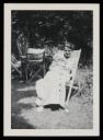 Marie-Louise Von Motesiczky, ‘Photograph of Ernst von Lieben, Henriette von Motesiczky and unidentifed female sitting in the garden’ 1940s
