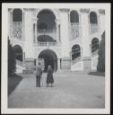 Unknown Photographer, ‘Photograph of Henriette von Motesiczky and another man walking through a large grand building’ [c.1960s]