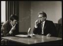 Hans Piper, ‘Photograph of Elias Canetti and an unidentified man sitting at a table’ February 1969