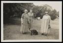 Unknown Photographer, ‘Photograph of Marie Hauptmann, Marie-Louise von Motesiczky and Henriette von Motesiczky walking a dog’ [c.1940s–1954]