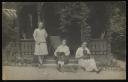 Unknown Photographer, ‘Photograph of Marie Hauptmann, two dogs and two unidentified women, used as the front of a blank postcard ’ [c.1910s]