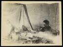 Unknown Photographer, ‘Photograph of Siegfried Sebba and another man in a tent, one lying on a cot, the other writing and smoking’ [c.1920s–1930s]