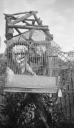 Paul Nash, ‘Black and white negative, caged budgerigars in garden Eldon Road’ [c.1936–7]