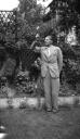 Paul Nash, ‘Black and white negative, Lance Sieveking holding a flower, in the garden, Eldon Road’ [c.1936–9]
