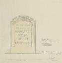Alan L. Durst, ‘Design for memorial headstone for Margaret Rosa Durst’ March 1952