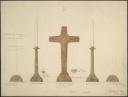 Alan L. Durst, ‘Designs for altar cross and four candlesticks, St Benedict’s Church, Archwistle’ 28 December 1946